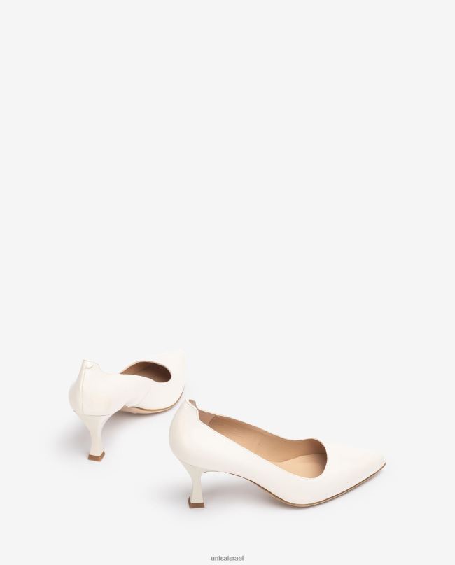 Unisa משאבה עם עקב צבוע לבן נשים V2BP2574