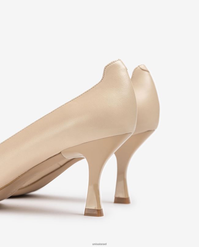 Unisa משאבה עם עקב צבוע בז' נשים V2BP2575