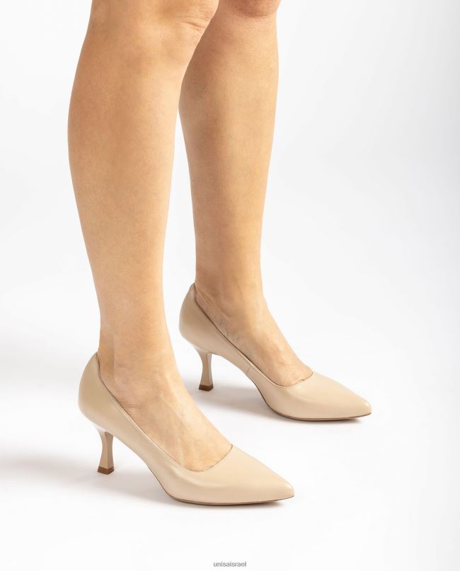 Unisa משאבה עם עקב צבוע בז' נשים V2BP2575