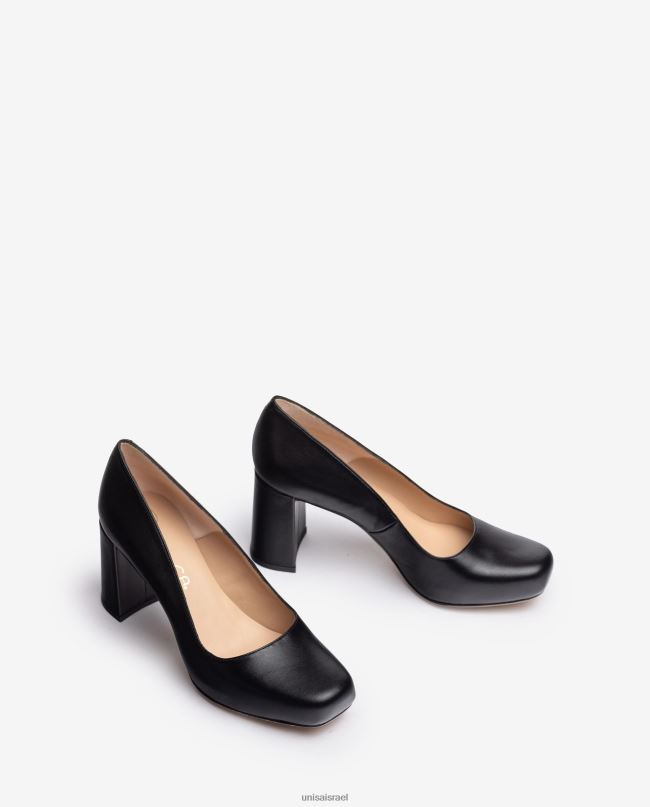 Unisa משאבת אצבע מרובעת עם פלטפורמה שָׁחוֹר נשים V2BP2578