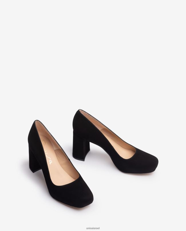 Unisa משאבת אצבע מרובעת עם פלטפורמה שָׁחוֹר נשים V2BP2579