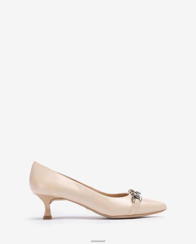 Unisa משאבת עור עם שרשרת בז' נשים V2BP2583