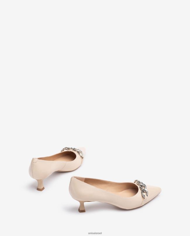 Unisa משאבת עור עם שרשרת בז' נשים V2BP2583