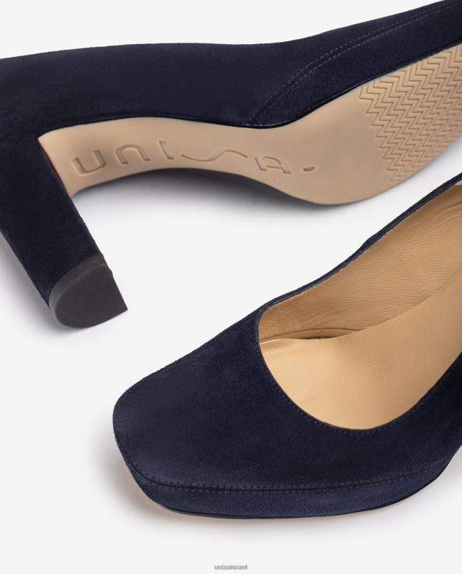 Unisa משאבת אצבע מרובעת עם תפירה לאחור כְּחוֹל נשים V2BP2591