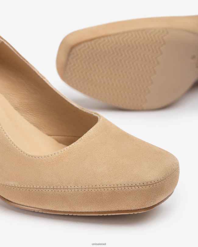 Unisa משאבת אצבע מרובעת עם תפירה לאחור בז' נשים V2BP2592