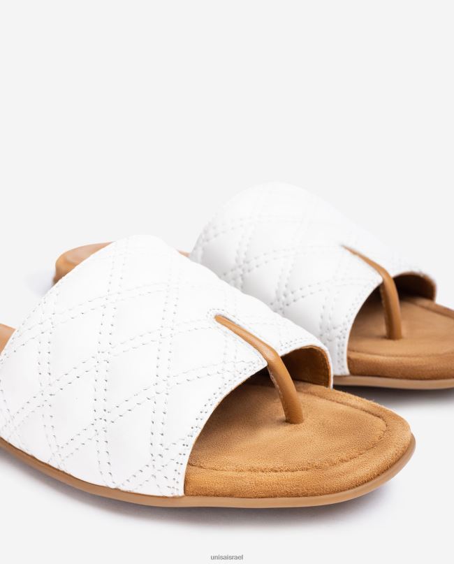 Unisa סנדל אצבע מרובעת לבן נשים V2BP260