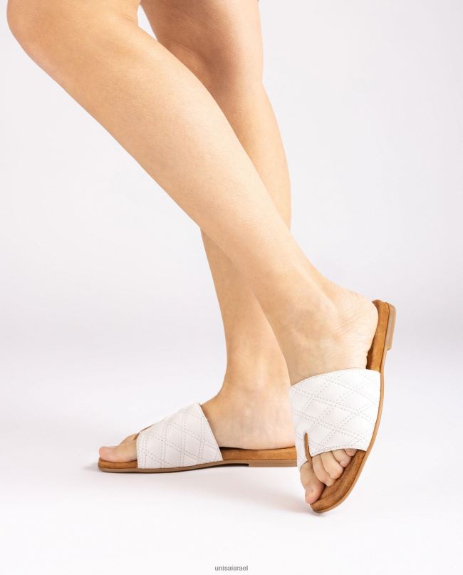 Unisa סנדל אצבע מרובעת לבן נשים V2BP260