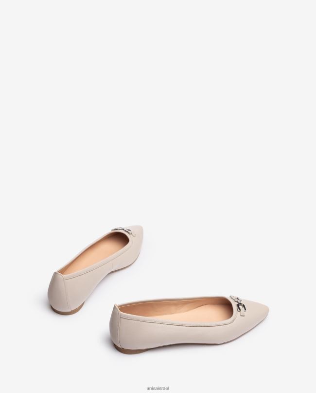 Unisa נעל בלרינה מחודדת בז' נשים V2BP2634