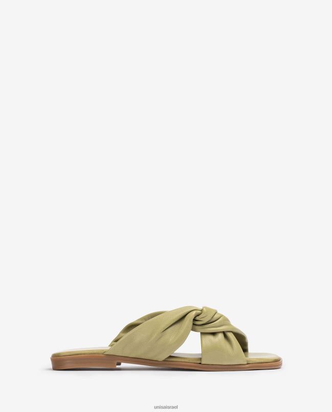 Unisa סנדל שטוח עם רצועה מוצלבת ירוק נשים V2BP264
