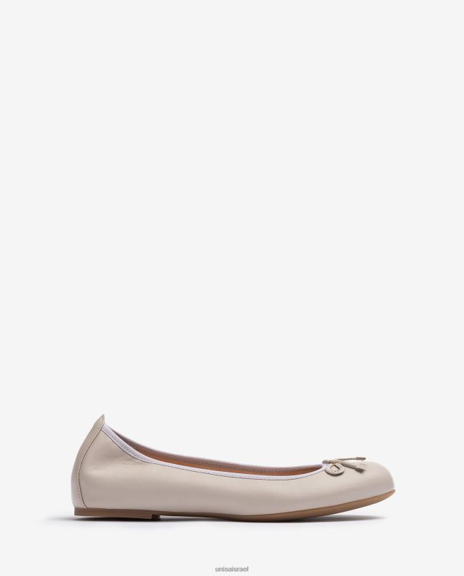 Unisa נעל בלרינה עגולה בז' נשים V2BP2642