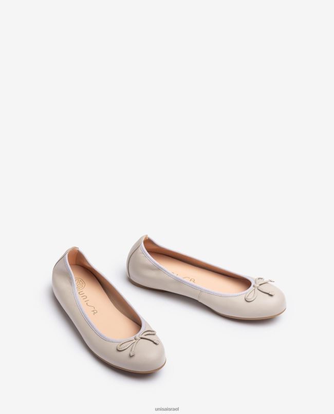 Unisa נעל בלרינה עגולה בז' נשים V2BP2642