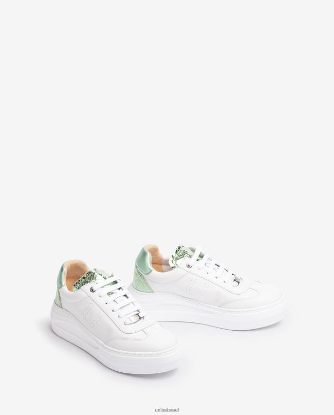 Unisa נעלי ספורט מעור עם סוליית מקסי לבן נשים V2BP2662