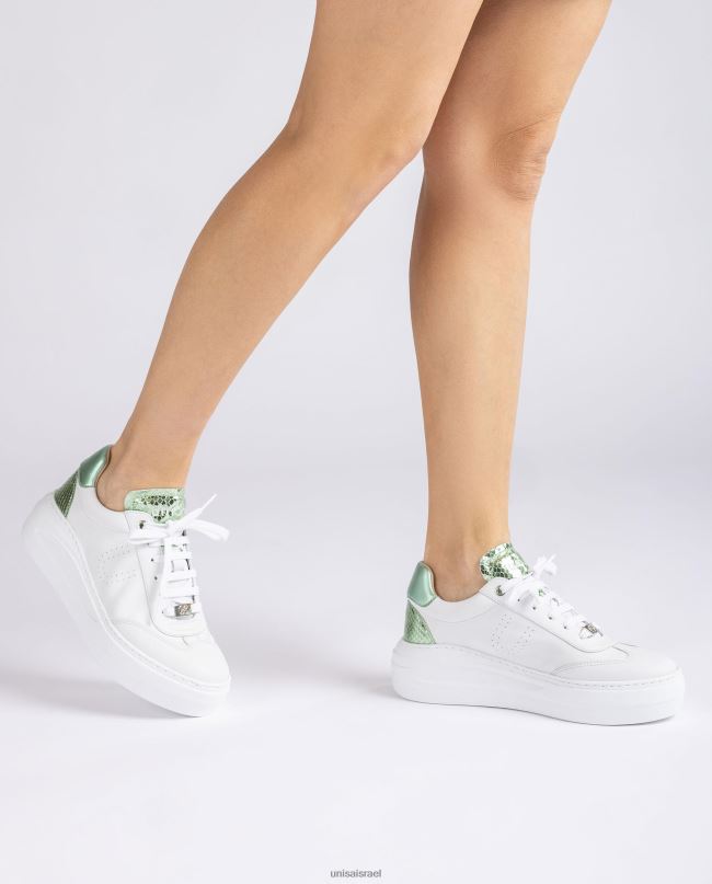 Unisa נעלי ספורט מעור עם סוליית מקסי לבן נשים V2BP2662