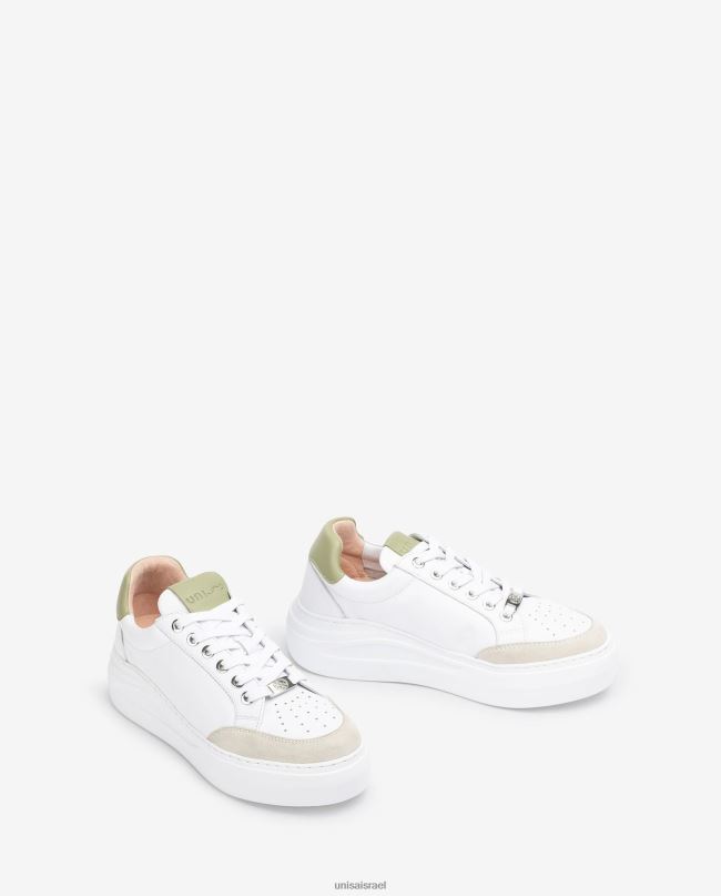 Unisa נעלי ספורט מעור וזמש לבן נשים V2BP2672