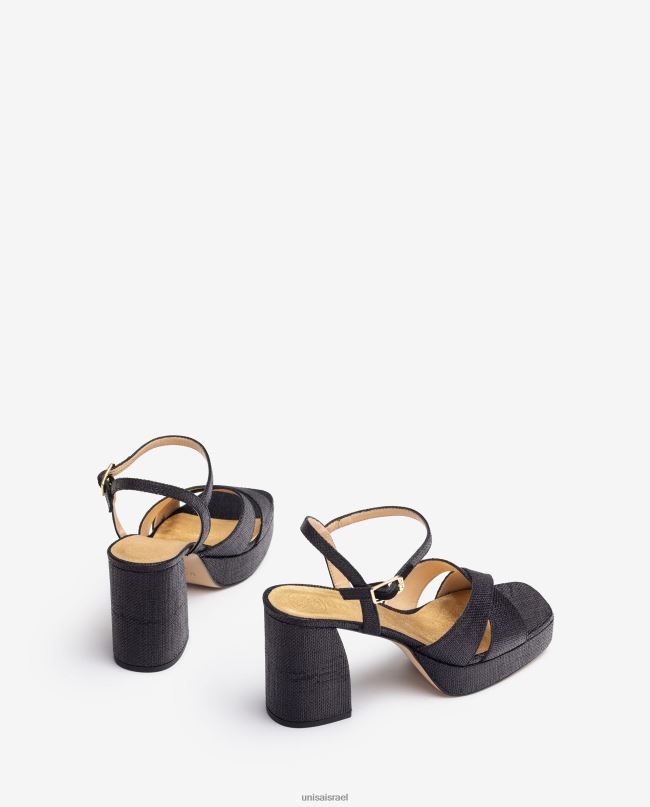 Unisa סנדל עם עקב רחב שָׁחוֹר נשים V2BP269