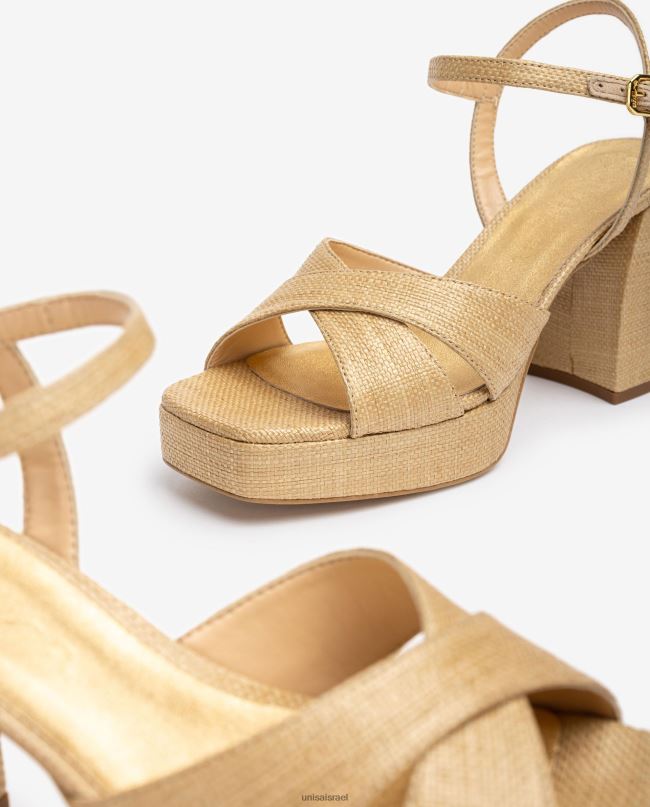 Unisa סנדל עם עקב רחב חום נשים V2BP270