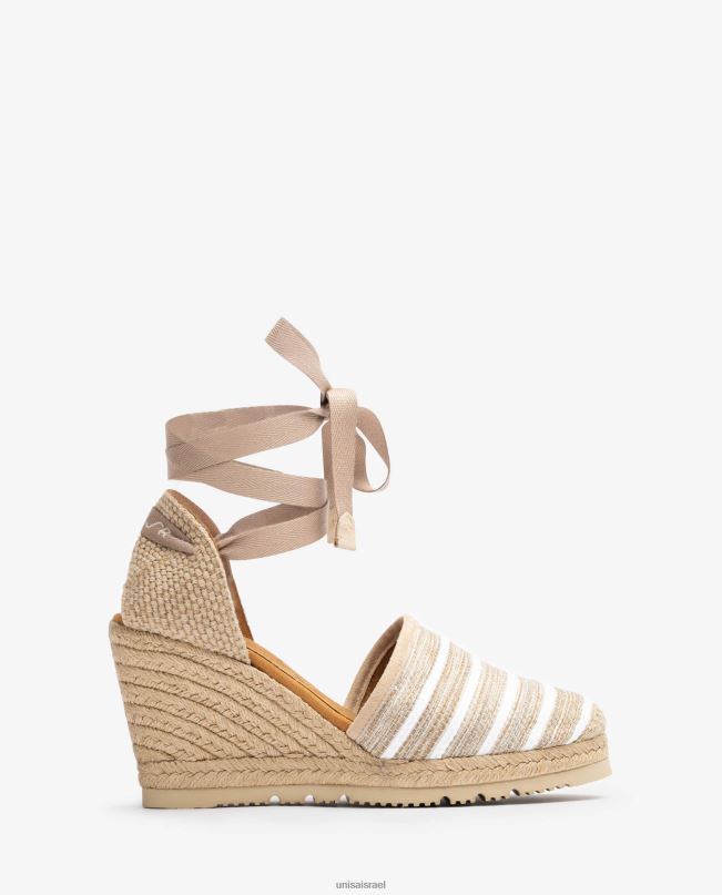 Unisa אספדריל עקב גבוה עשוי מבד ג'ראפה חום נשים V2BP2719