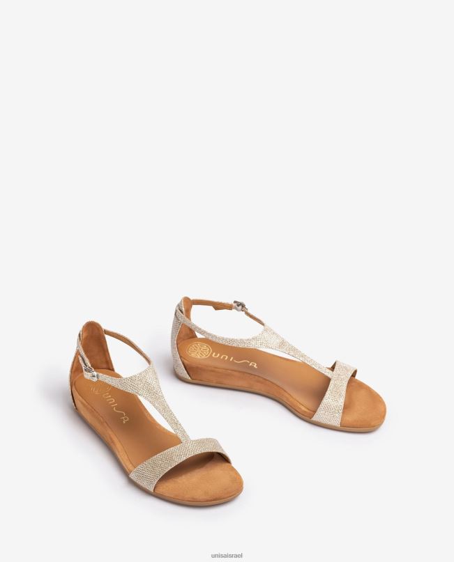 Unisa סנדל עם רצועה על האף זהב נשים V2BP274
