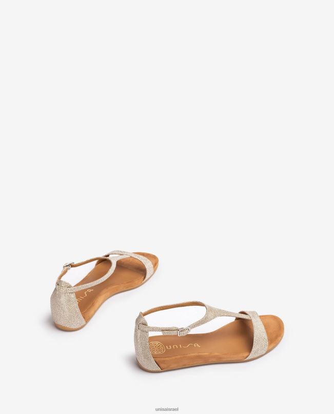 Unisa סנדל עם רצועה על האף זהב נשים V2BP274