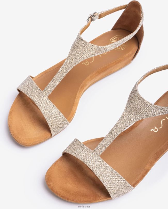Unisa סנדל עם רצועה על האף זהב נשים V2BP274