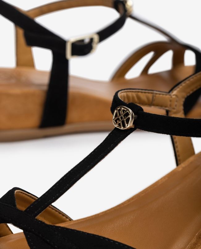 Unisa סנדל רצועות עם טריז שָׁחוֹר נשים V2BP276