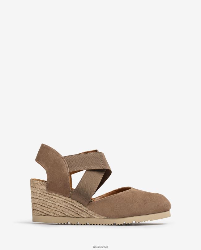 Unisa סנדל עם רצועות אלסטיות חום נשים V2BP2771