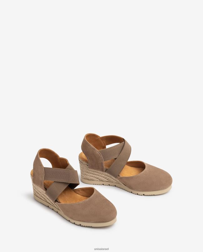 Unisa סנדל עם רצועות אלסטיות חום נשים V2BP2771