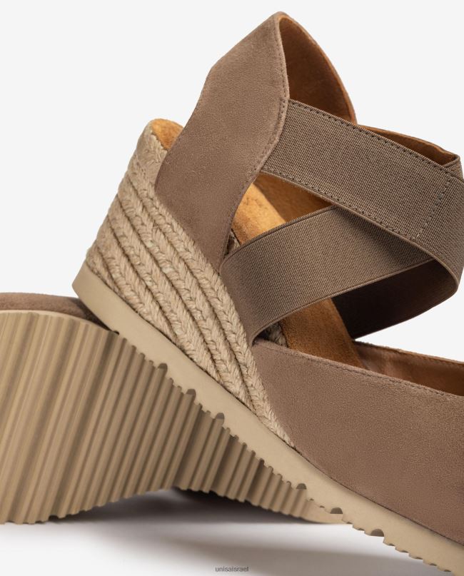 Unisa סנדל עם רצועות אלסטיות חום נשים V2BP2771