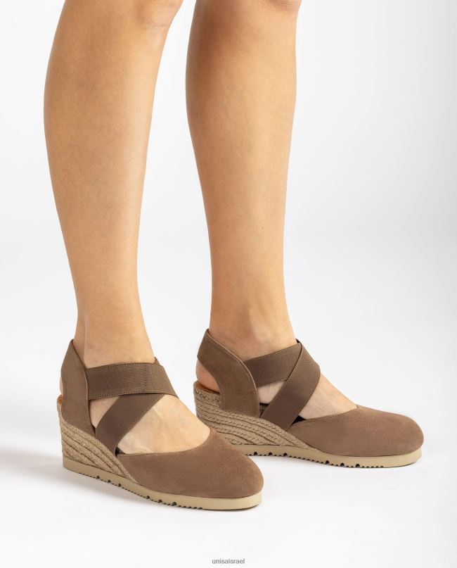 Unisa סנדל עם רצועות אלסטיות חום נשים V2BP2771