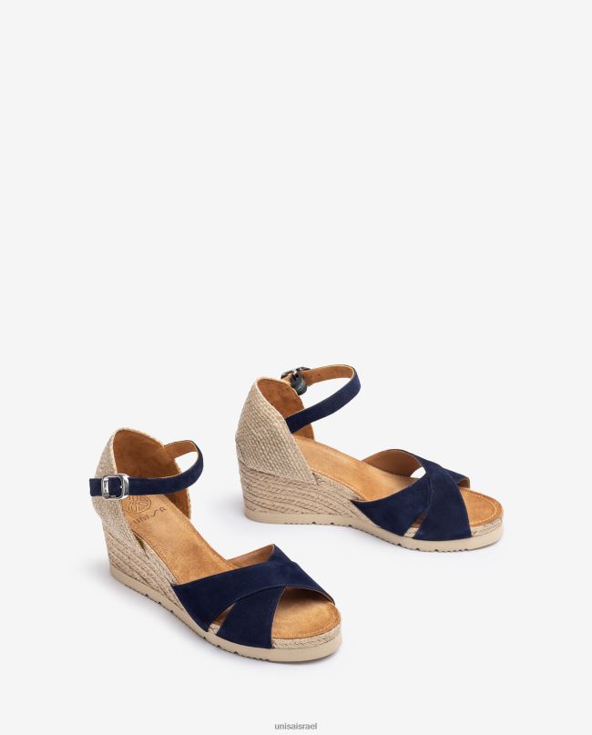 Unisa סנדל יוטה עם רצועה מוצלבת כְּחוֹל נשים V2BP2777