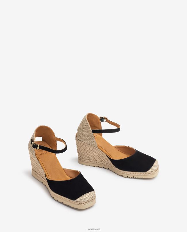 Unisa אספדריל זמש עם סוליית גומי שָׁחוֹר נשים V2BP2789