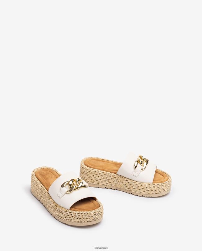 Unisa סנדל עם שרשרת על הערפד לבן נשים V2BP2801