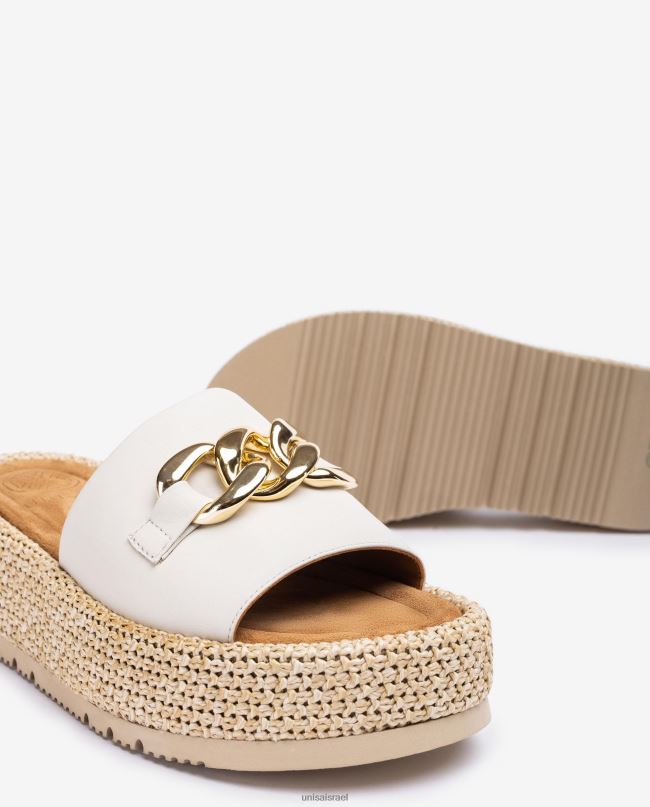 Unisa סנדל עם שרשרת על הערפד לבן נשים V2BP2801