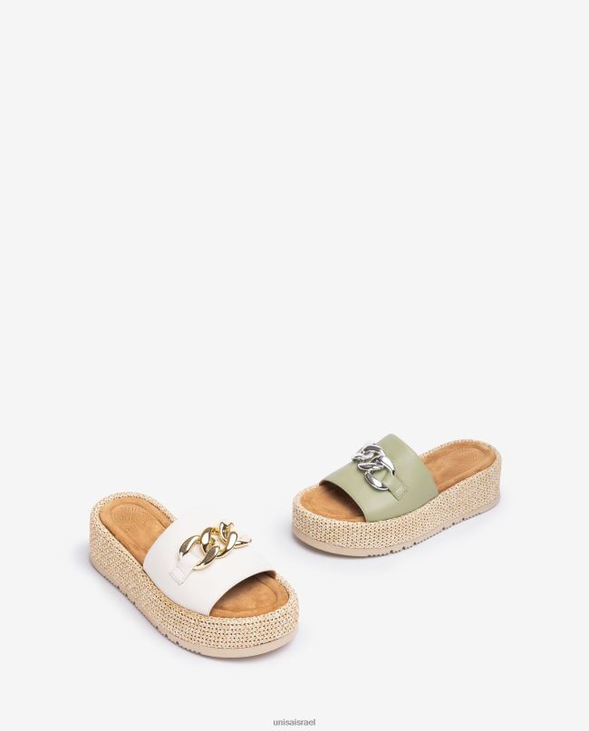 Unisa סנדל עם שרשרת על הערפד לבן נשים V2BP2801