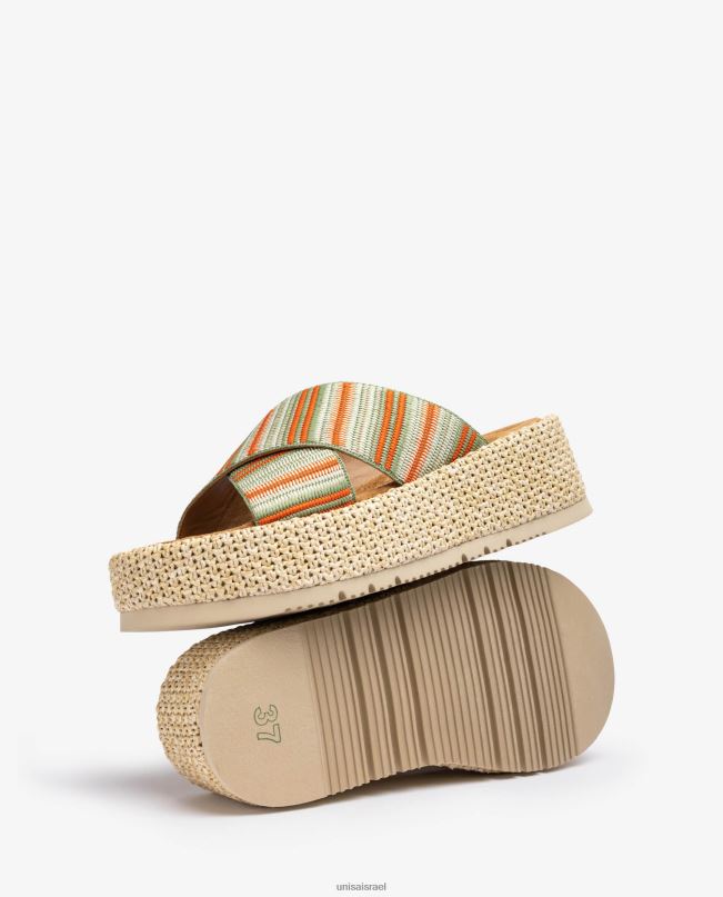 Unisa סנדל עם רצועות ירוק נשים V2BP2803