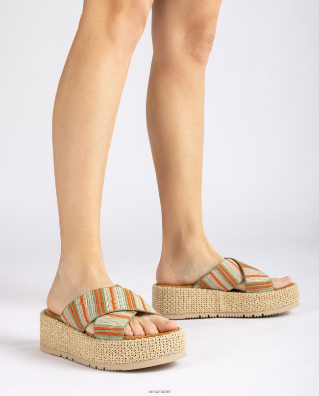 Unisa סנדל עם רצועות ירוק נשים V2BP2803