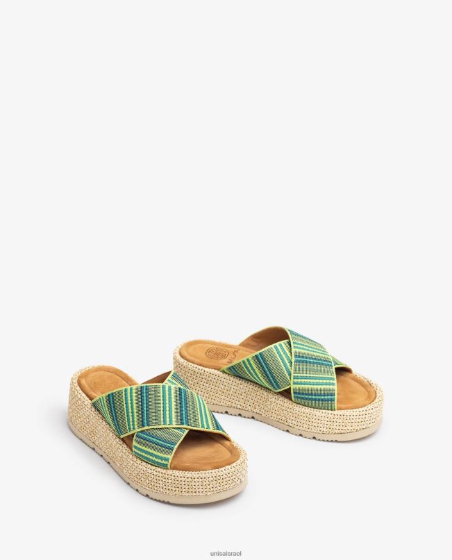 Unisa סנדל עם רצועות ירוק נשים V2BP2804