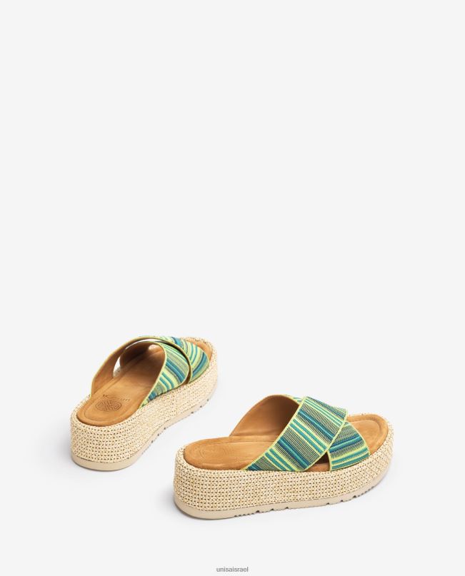 Unisa סנדל עם רצועות ירוק נשים V2BP2804