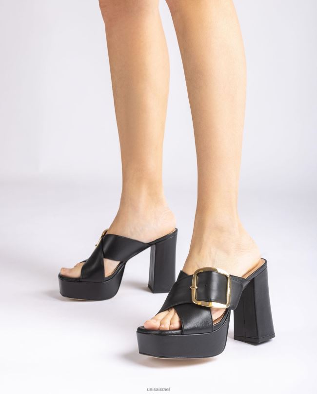 Unisa סנדל רצועה מוצלבת רחבה שָׁחוֹר נשים V2BP2808