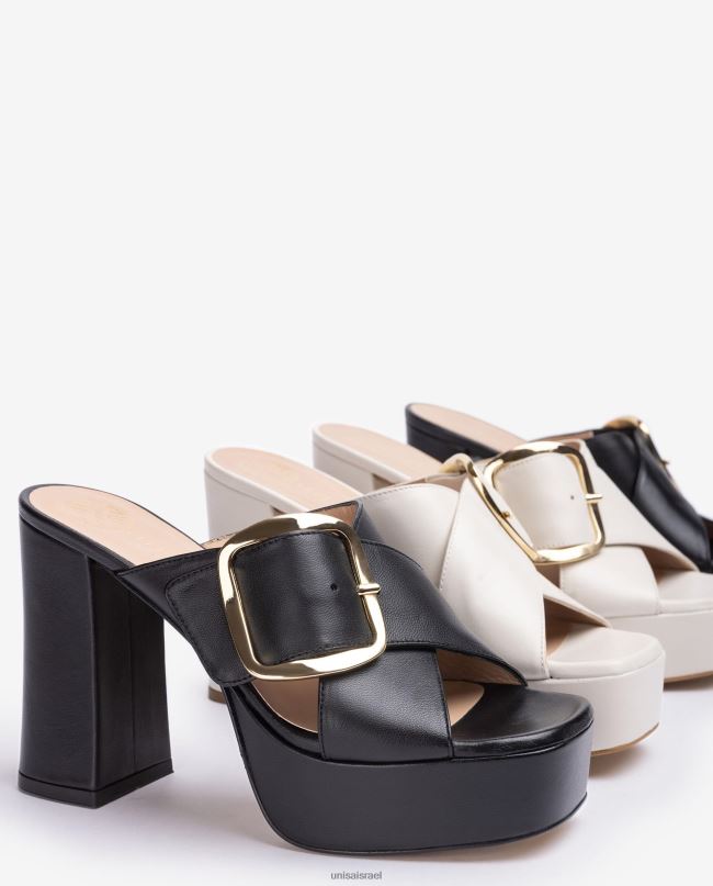 Unisa סנדל רצועה מוצלבת רחבה שָׁחוֹר נשים V2BP2808