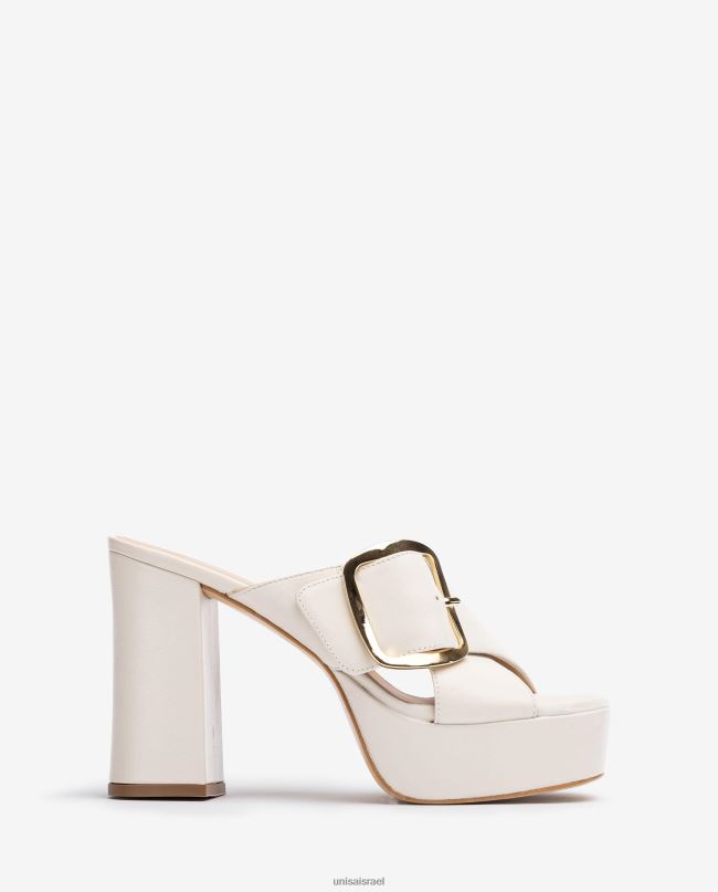 Unisa סנדל רצועה מוצלבת רחבה לבן נשים V2BP2809