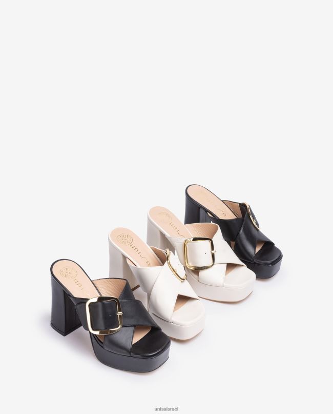 Unisa סנדל רצועה מוצלבת רחבה לבן נשים V2BP2809