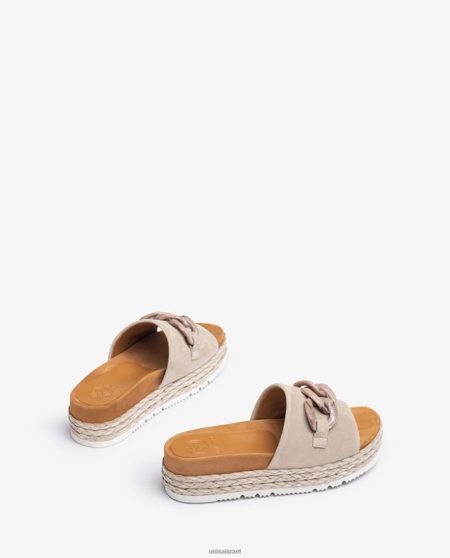 Unisa סנדל עם עיטור שרשרת בז' נשים V2BP2811