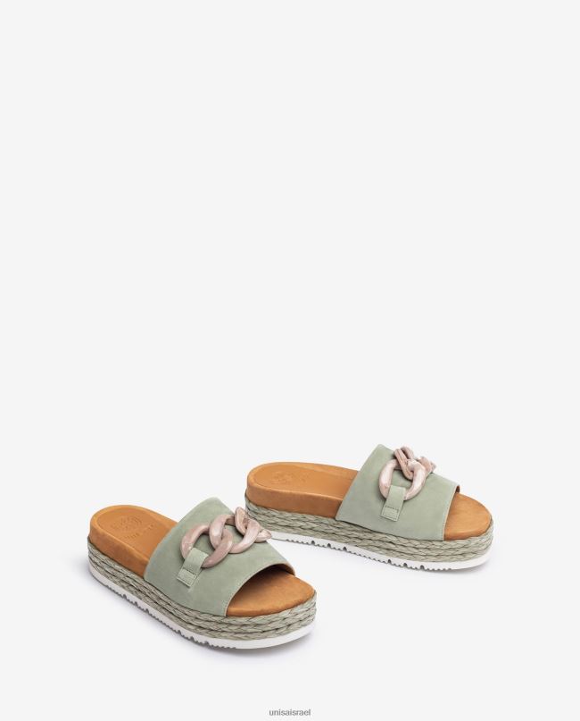 Unisa סנדל עם עיטור שרשרת ירוק נשים V2BP2812