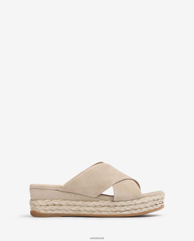 Unisa סנדל זמש עם רצועות מוצלבות בז' נשים V2BP2813