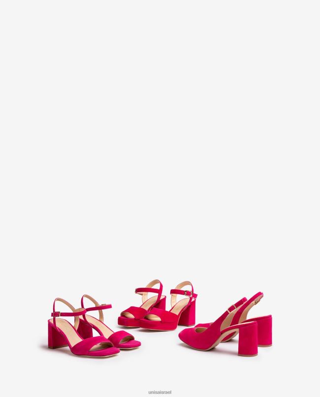 Unisa סנדל זמש עם עקב רחב וָרוֹד נשים V2BP283