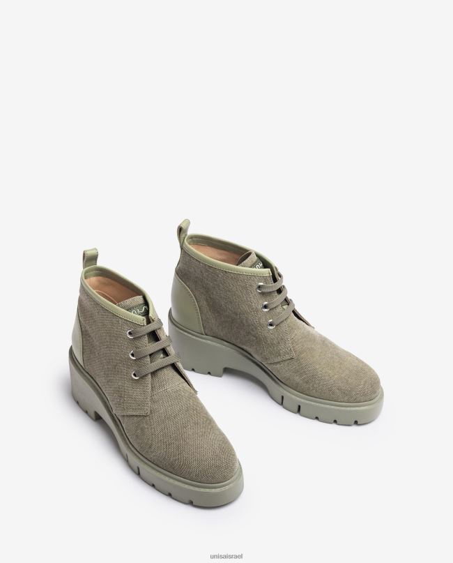 Unisa מגף קרסול עשוי אקולינו ירוק נשים V2BP2844