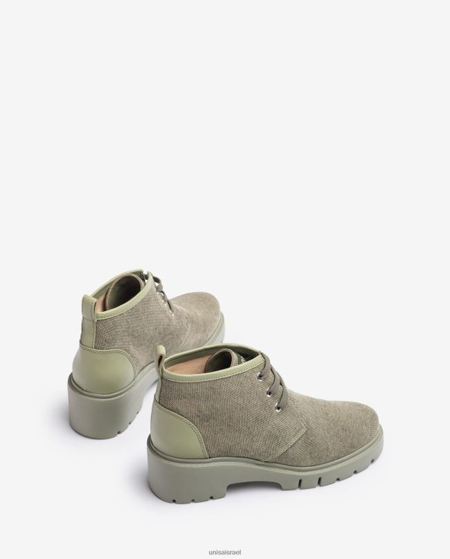 Unisa מגף קרסול עשוי אקולינו ירוק נשים V2BP2844