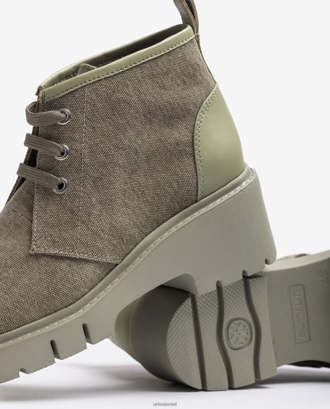 Unisa מגף קרסול עשוי אקולינו ירוק נשים V2BP2844