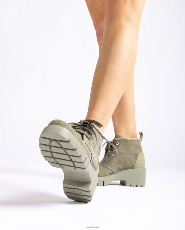 Unisa מגף קרסול עשוי אקולינו ירוק נשים V2BP2844